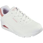 Skechers Womens Uno - Pop Back Shoes - White material_Synthetic - Size UK 3