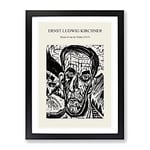 Head Of Van De Velde By Ernst Ludwig Kirchner Exhibition Museum Painting Framed Wall Art Print, Ready to Hang Picture for Living Room Bedroom Home Office Décor, Black A2 (64 x 46 cm)