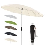 Doppler Parasol rond look oriental I Diamètre 250cm I Parasol de jardin pliable I Parasol à manivelle avec protection UV 50+ I Parasol à manivelle en aluminium