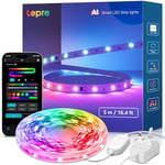 Lepro S1 AI Smart LED Strip Light 5M 150LEDs, AI Generated Lighting LLM, WiFi App and Voice Control, Works with Alexa & Google Home, DIY Multiple Colors, Music Sync, MagicColor LED Lights for Bedroom