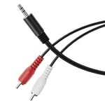 HDSupply Câble jack vers RCA, 0,50m 3,5 mm Aux RCA câble audio, 3 pôles stéréo, câble adaptateur Y pour subwoofer, barre de son, TV, voiture, radio, smartphone, tablette, noir