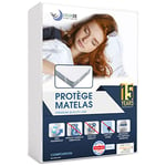 Protege Matelas 90x190 cm Imperméable Oeko TEX par Dreamzie - Alese 90x190 en Coton Respirant avec 4 Coins Elastiques