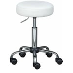 Altobuy - azure - Tabouret Pivotant sur Roulettes Simili Blanc