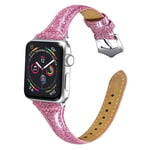 Apple Watch Series 5 44 mm klockarmband i äkta läder - Rosa