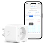 Prise Connectee(Type E),16A Prise Wifi Compatible Avec Alexa Et Google Home,Prise Consommation Electrique Intelligente Avec Commande Vocale,Contrôle A Distance Et Configuration Bluetooth