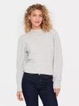 Saint Tropez Coralise Mock Neck Textured Jumper, Pearl Grey