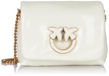 Pinko Love Click Puff Baby Soft Naplack, Sac Femme, Z14b_Blanc + Blanc Block Color