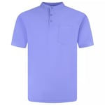 Charles Norton Grandad Mens Polo T-Shirts Plain Casual - Violet - Size X-Large