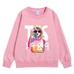 Barn Flickor Taylor Swift 1989 Tryckt Sweatshirt Casual Lös Långärmad Pullover Jumper Present-Perfekt Pink 9-10 Years