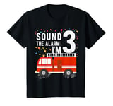 Youth Fire Truck 3rd Birthday Boy 3 Year Old Firefighter T-Shirt