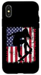 Coque pour iPhone X/XS Skateboard Girl Skateboarder Drapeau américain Patineuse Roll 2