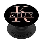 Last Name Kelly Pink Initial Letter K Monogram PAAM074 PopSockets PopGrip: Swappable Grip for Phones & Tablets