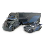 Huamade 2 st Racing Car 3 Black Storm Jackson Container Trailer Truck Legering Lastbil Mcqueen Mack Leksak