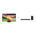 LG QNED82 65" 4K QNED TV (2023) + LG S70TY 3.1.1 Soundbar Dolby Atmos -tuotepaketti