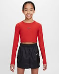 Nike Sportswear Older Kids' (Girls') Long-Sleeve Cropped Top