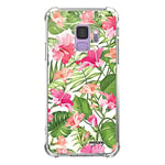 Evetane Coque Compatible avec Samsung Galaxy S9 Silicone Coins antichocs Solide Protection complète Resistant Transparente Fleurs Tropicales Motif Ecriture Tendance