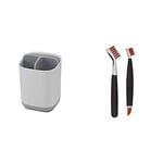 Joseph Joseph Bathroom Easy-Store Toothbrush Caddy- White/Grey & OXO Good Grips Deep Clean Brush Set