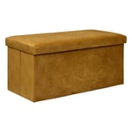 Banquette Coffre Pliable en Velours "Lilou" 76cm Ocre