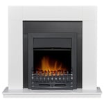 Adam Malmo Fireplace in White & Black/White with Blenheim Electric Fire in Bl...