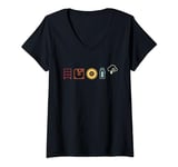 Womens IT GEEK, PC Storage Devices Evolution Computer Nerd V-Neck T-Shirt