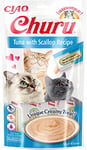 INABA Churu - Friandises pour Chats en Purée au Thon et Pétoncle - Délicieux Snacks pour Félins - Texture Lisse et Onctueuse - Nourriture pour Chats - 48 Tubes x 14g