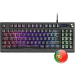 Mars Gaming MKREVOPT, Clavier Gamer TKL+ Pave Numérique, RGB Control, Layout Portugais