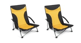 Sandy Low Folding Beach Chair Portable Foldable  Sunset Yellow Twin Pack - Kampa