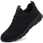 Damyuan Chaussures de Sport légères pour Homme - Chaussures de Course à Pied - Marche - Gym - Chaussures de Loisirs - Baskets Tendance - Noir - Pointure 43 EU, Noir, 43 EU