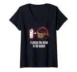 Womens It Places The Lotion in the Basket - pop culture true crime V-Neck T-Shirt