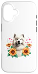 Coque pour iPhone 16 Sunflowers Samoyed Dog Sammies