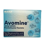 Avomine Tablets 25mg Pack of 28 | For The Prevention & Relief of Travel Sickness