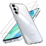 Natbok Clear Case for Samsung Galaxy A16 5G Case + [2 Pack] Screen Protectors, Shockproof Soft TPU Bumper and Hard PC Back Case,Non-Yellowing, Anti-Scratch,Slim Fit Case for Galaxy A16 Tempered Glass