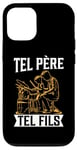 Coque pour iPhone 13 Pro Tel père tel fils accessoire batterie batteur humour