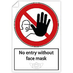 Trodat Health and Safety Sticker No entry without face mask PVC 20 x 30 cm Pack of 3