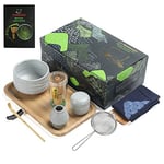 TEANAGOO Service à thé Matcha Service à thé japonais Bol à Matcha Fouet à Matcha en Bambou Scoop Sifter Support pour fouet à Matcha Support pour fouet à Matcha Set de fouet à Matcha O5Matcha Green Tea