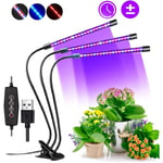 Lampe de Croissance,60 LED Spectre complet Réglable Lampe Horticole Clipable Lampe de Plante avec 3 minuterie et Fonction Auto ON/OFF Lampe