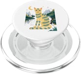 Cute Cat Art Midnight Illustration Simple Art PopSockets PopGrip for MagSafe