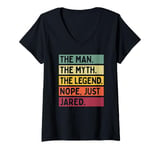 Womens The Man The Myth The Legend NOPE Just Jared Funny Quote V-Neck T-Shirt