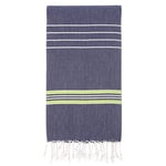 Cacala Paradise Series Turkish Bath Towels, Warm Rich Colors with Stripes Darkblue Green, 95 x 175 x 0.5 cm