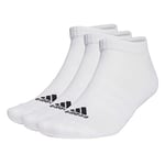 adidas Unisex Cushioned Sportswear Low-Cut Socks 6 Pairs, White/Black, 4.5-6