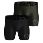 Björn Borg 2P Performance Boxer 1727 Svart polyester Medium Herre