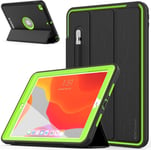 D-Fence Coque Pour Ipad 10.2 2021/2020/2019 [9ème / 8ème / 7ème Génération] Housse Étui Rigide,Protection Antichoc Avec Support + Protection Écran Compatible Avec Ipad 10.2 [Vert](Q1800)