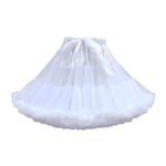 Damunderkjol i lager i tyll Chiffong Crinoline för klänning White 45cm