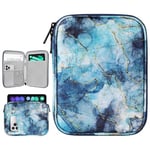 Dadanism 8-9 Pouces Tablette Housse Pochette Compatible avec iPad Mini 7/6 8,3" 2024/2021, iPad Mini 5/4/3/2/1 7,9", Galaxy Tab A7 Lite 8,7"/Tab A 8,0", Tab M8 (4/3/2) 8", Tab M9 9" 2023, Marbre Bleu