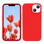 Blyge iPhone 14 Plus Case, iPhone 14 Plus Silicone Case, Soft Silky Phone Case with Screen and Camera Protection, China Red