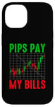 Coque pour iPhone 14 Funny Trading Trader Humour Pips Pay My Bills