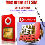 2024 Offer, UK VODAFONE Sim Card Pay As You Go PAYG STANDARD MICRO NANO NEW