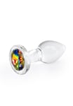 Crystal Desire Rainbow Buttplug, Small | Analplugg i glas