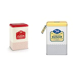 Tala Originals Plain Flour Storage Tin & Originals Caster Sugar Storage Tin, Metal, Yellow and Cream Nostalgic Design, Holds a Full Bag