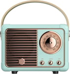 Haut-Parleur Bluetooth rétro,Haut-Parleur Vintage avec Style Classique Ancien,Volume Fort,Connexion sans Fil Bluetooth 5.0,Prise en Charge de Carte TF,Disque U et entrée Audio AUX (Bleu)(Q1233)